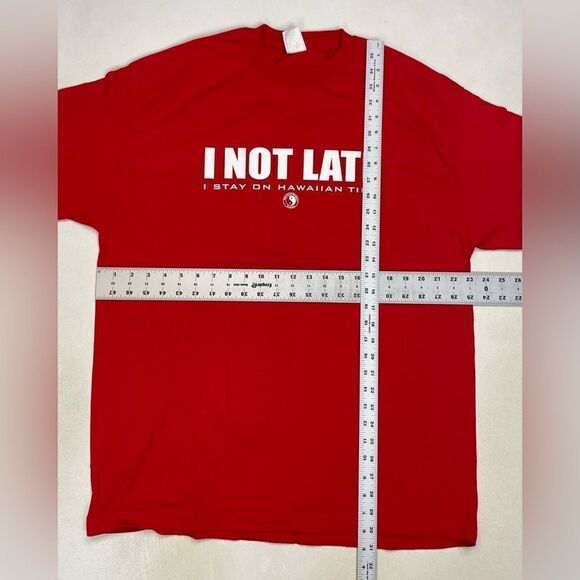 VINTAGE T&C Surf Designs I Not Late I Stay On Hawaiian Time Men XL Red - Picture 8 of 8